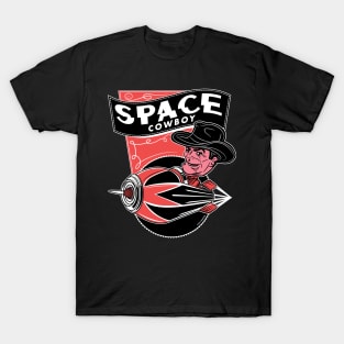 Retro Space Cowboy in Rocket T-Shirt